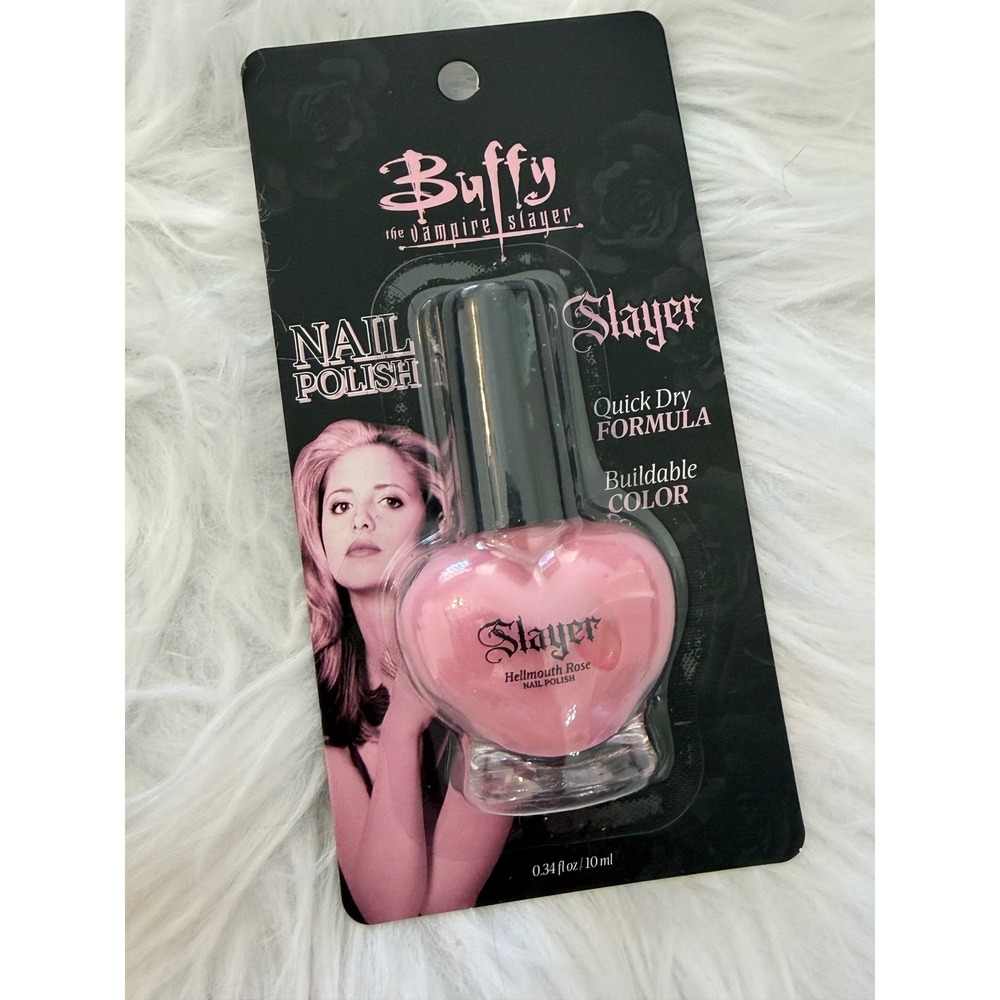 Buffy the Vampire Slayer Nail Polish Hellmouth Rose Pink Heart Bottle 10ml NEW
